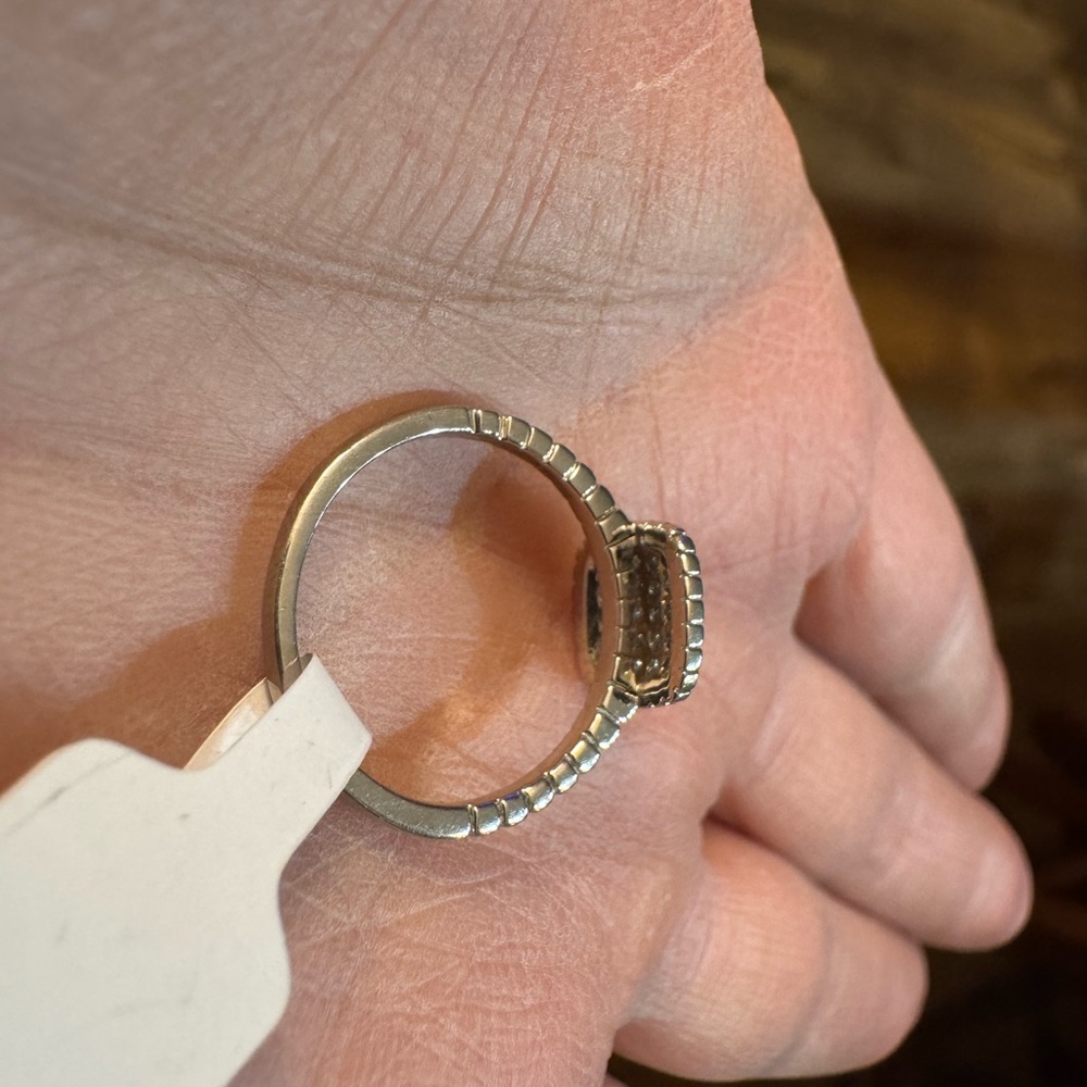 Silver Square Multi Stone Ring (Size 6) - image 4